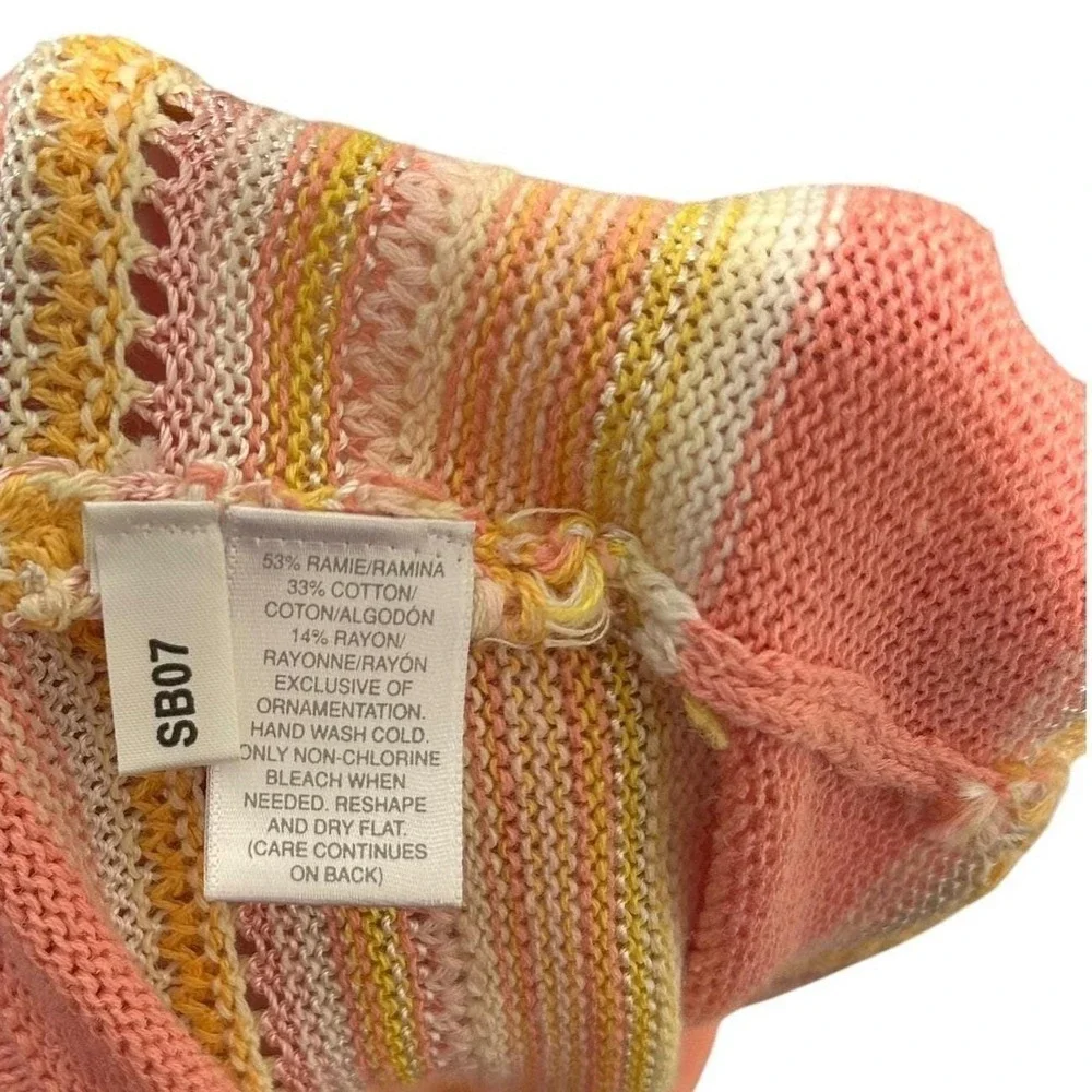Vintage Susan‎ Bristol Floral Embroidered Sweater Vest Pink Stripe Cottagecore L - Picture 7 of 10
